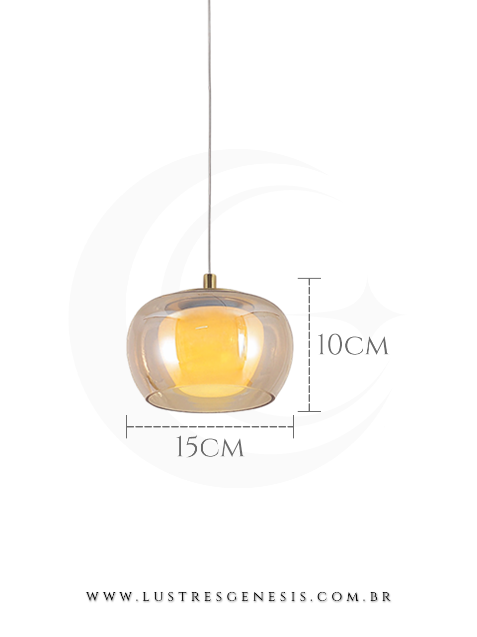 Lustre Pendente Contemporaneo Bronze Ambar QD05210 G4 5W 3000K Bivolt 15x10cm, Bancada Churrasqueira, Banheiro, Lavabo, Cabeceira